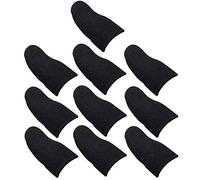 MALUGOGO Fundas para Dedos de Juego Ultrafinas Tipo B, Anti-Sudor y Antideslizantes, Negras Borde Negro, 10 Unidades, Compatibles Pantalla Táctil para Teléfonos Móviles, Accesorio Ligero