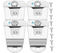 MALUGOGO Gancho para Micrófono de Acero Inoxidable Plata con Tornillos, Diseño Ligero y Fácil de Instalar para Uso en Coche, Paquete de 4 Piezas para Radios Cb
