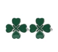 MALUGOGO Gemelos de trébol de cuatro hojas, estilo francés, esmaltado, aspecto pulido, cómodo, para caballero, ocasiones especiales, con forma de corazón
