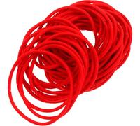 MALUGOGO Gomas Cabello Finas Rojas sin Unión 100 Piezas, Bandas Elásticas Pequeñas para Niñas, Soporte para Coleteros, Accesorio para Peinados Diarios y Fiesta