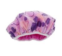 MALUGOGO Gorro de Ducha Reduce Daño por Aire Caliente con Doble Capa y Banda Elástica para Mujer Material Eva y Coral Fleece Adecuado para Baño y Spa