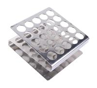 MALUGOGO Gradilla Soporte Plateado para Tubos de de Acero Inoxidable 25 Agujeros Inserción y Extracción Conveniente para Escolar