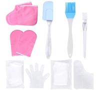 MALUGOGO Guantes de cera de parafina, suministros hidratantes, tratamiento de manos, cubierta de pie de spa, lavable, de algodón, silicona, guantes de plástico PP, mejoran el efecto hidratante para