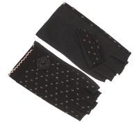 MALUGOGO Guantes de manicura de algodón transpirable para mujer, guantes de protección solar sin dedos para conducir y trotar, fáciles de limpiar para uso en verano al aire libre