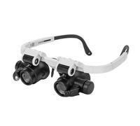 MALUGOGO Herramienta de reparación de relojes de joyería, lupa de lente retráctil, diseño montado en la cabeza, lupa LED ligera con lentes de 8 x 15 x 23 x para leer libros y periódicos, compacto