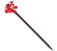 MALUGOGO Horquilla retro en forma de flor, diseño elegante y único para mujer, material sintético rojo, para fotografía y fiestas de estilo antiguo