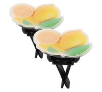 MALUGOGO Juego de 2 ambientadores de ventilación de coche con material acrílico y diseño desmontable, clips de perfume amarillos para ahorrar espacio y elegante