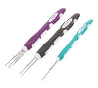 MALUGOGO Juego de 3 Agujas de Crochet para Rastas Cabezales Simple, Doble y Triple, Mango Ergonómico Cómodo para Trenzar Cabello y Peinados Dreadlock