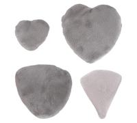 MALUGOGO Juego de 4 aplicadores de maquillaje de algodón en forma de corazón con cinta, agradable a la piel para polvo facial suelto y uso cosmético