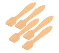 MALUGOGO Juego de 5 mini espátulas de bambú para cosméticos, cuchara mezcladora de máscara de belleza, cuchara pequeña reutilizable para el cuidado de la piel facial y aplicación de maquillaje