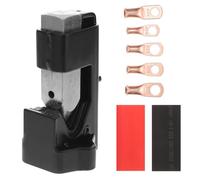 MALUGOGO Juego de Herramientas Manual para Engarzar Cables de Batería Crimpadora de Terminales de Anillo 4 Awg, Tubos Termorretráctiles Precortados, Prensa Terminales Eléctricos