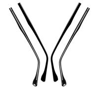 MALUGOGO Kit de 2 Pares de Patillas Metálicas Negras para Gafas con Diseño Estilizado y Ajuste Cómodo, Adecuado para Reparación de Gafas Rotas