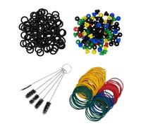 MALUGOGO Kit de Máquina para Tatuajes Cojín de Alfiletero de Silicona y Bandas Elásticas de Goma, Incluye Cepillos para Limpieza de Boquillas y Prevención de Agujas Voladoras