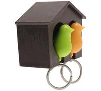 MALUGOGO Llavero de Casa de Pájaros con Silbato, Montable en Pared, Material Abs, Diseño Original de Gorrión, Incluye Cinta Adhesiva Doble Cara, Pack de 2 Piezas para Hogar