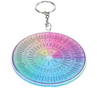 MALUGOGO Llavero de Emociones Acrílico y Metal, Rueda de Sensaciones Portátil de Doble Cara, Colgante Redondo Colorido para Decoración y Obsequio, Accesorio Psicológico para Llaves