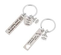 MALUGOGO Llaveros para Casa Nueva de Acero Inoxidable 2piezas, Colgantes Creativos para Llaves y Celular, Obsequio Delicado para Inauguración y Uso Diario Hogar