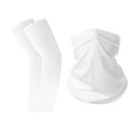 MALUGOGO Mangas blancas de protección UV hechas de material de poliéster suave, suaves al tacto y protegen la cara, el cuello y los brazos, para cruzar el mar y pescar actividades al aire libre