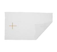 MALUGOGO Mantel de Altar Sacramental Bordado de Lino Blanco para Iglesia, Paño Corporal Litúrgico con Cruz, Accesorio Ritual para Ceremonias Religiosas y Comunión, Resistente y Fácil