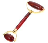 MALUGOGO Masajeador Facial de Ágata Roja Bordes Suaves, Herramienta Creativa para Masaje y Terapia, Adecuado para Rejuvenecer y Cuidado Antiedad del Rostro