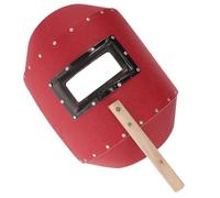 MALUGOGO Máscara facial de soldadura de mano con papel de fibra vulcanizada para un ajuste cómodo, adecuada para tareas de soldadura y corte, protección facial de soldador rojo