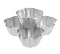 MALUGOGO Moldes para Tartaletas de Huevo de Aluminio 4 Piezas Mini Moldes para Cupcakes y Pudín Postres y Tartas Buena Conductividad Térmica Aptos para Cocina Diaria
