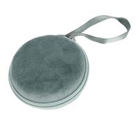 MALUGOGO Organizador de aceites esenciales con ranuras de terciopelo redondo con marco de aleación de aluminio, bolsa de malla, asa de transporte para viajes, hogar, uso diario, Green, 10x10x4.5cm