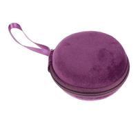 MALUGOGO Organizador de aceites esenciales con ranuras de terciopelo redondo con marco de aleación de aluminio, bolsa de malla, asa de transporte para viajes, hogar, uso diario, Purple, 10x10x4.5cm