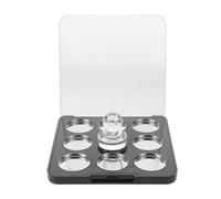 MALUGOGO Paleta de Sombras de Ojos Vacía Magnética con 9 Recipientes Metálicos Redondos de 26,5 Mm, Estuche Compacto Negro con Imán, Adecuado para Viaje y Organización de Maquillaje