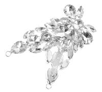 MALUGOGO Parche de diamantes de imitación de cristal brillante, aplique artesanal, material plateado, aspecto hermoso, decoración de prendas para ocasiones formales