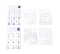 MALUGOGO Pegatinas Faciales Autoadhesivas de Acrílico 6 Piezas, Gemas Decorativas Transparentes de Color Claro, Calcomanías de Maquillaje para Ojos, Cejas y Frente, Ideales para Fiestas,