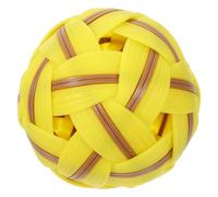 MALUGOGO Pelota de Fútbol de Plástico Amarilla, Juguete Deportivo Resistente y Reutilizable para Juegos al Aire Libre Bolsa de Red Incluida