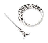 MALUGOGO Pinza Cabello de Aleación Nudo Celta Vikingo Vintage, Pasador Metálico Deslizante para Mujer y Niña, Accesorio de Horquilla para Pelo en Color Plata, Adecuado para Peinados