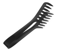 MALUGOGO Pinzas para Espaguetis de Acero Inoxidable 1.0mm Negro Mate, Utensilio Multifuncional para Servir Pasta, Carne y Aperitivos, Herramienta Resistente para Barbacoa y Cocina