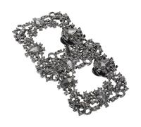 MALUGOGO Pinzas para Zapatos Desmontables Cristales Brillantes, Hebillas Metálicas para Tacones Altos, Accesorios Joya para Zapatos de Novia y Sandalias, Juego de 2 Piezas en Gris Gemas