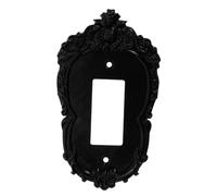 MALUGOGO Placa de Interruptor Superficie Tallada Estilo Barroco Vintage Negro Protección Eléctrica y Diseño Retro para Decoración en Salas y Cafeterías Góticas