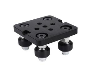 MALUGOGO Polea de Perfil de Aluminio 2040 Negra, Placa de Pórtico 4 Ruedas para Impresoras 3d, Compatible Perfiles Europeos Estándar, Accesorio de Extrusión para Proyectos Industriales