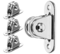 MALUGOGO Polea Fija de Acero Inoxidable Doble Rueda Silenciosa y Alta Capacidad para Sistema de Poleas de Cuerda en Cortinas y Piscinas