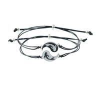 MALUGOGO Pulsera de Muñeca Costura Yin Yang y Patrón Tai Chi, Pulsera Conmemorativa Creativa para Parejas, Diseño Étnico Gota de Aceite, Obsequio para Amistad y San Valentín, 1 Juego