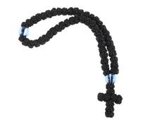 MALUGOGO Pulsera de oración de cruz negra para mujeres y hombres, joyería religiosa tejida, pulsera de fe inspiradora para la iglesia y el uso diario
