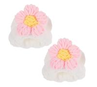MALUGOGO Pulseras de lavado facial cómodas con forma de flor para mujer, 2 piezas de tela y brazo de forro polar coral, accesorios portátiles y elegantes para spa y lavado diario de la cara para spa y