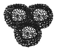 MALUGOGO Red de Pelo de Rayón para Mujer 3 Piezas Negro, Gorro de Crochet de Malla de Poliéster, Protección Cabello y Cobertura para Dormir o Trabajo
