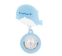 MALUGOGO Reloj de bolsillo redondo de silicona que brilla en la oscuridad con diseño de ballena, reloj retráctil para mujeres de enfermería