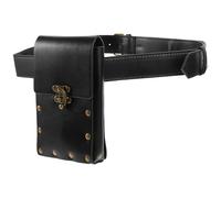 MALUGOGO Riñonera estilo punk vintage con correa ajustable y capacidad adecuada, material de poliuretano, elegante riñonera para deportes al aire libre y uso casual