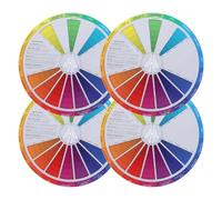 MALUGOGO Rueda de Colores para Pintar y Dibujar 4 Piezas, Guía de Mezcla Ligera Papel, Tabla de Aprendizaje para Diseñadores y Pintores
