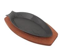 MALUGOGO Sartén para Asar Pescado Antideslizante 30,5X13,5 CM Forma de Pez para Parrilla Teppanyaki en Hogar y Restaurante