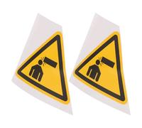 MALUGOGO Señales de Advertencia Adhesivas 2 Piezas 10x10 Cm Cuidado Cabeza Triángulo Pvc Resistente para Seguridad Industrial en Talleres y Fábricas