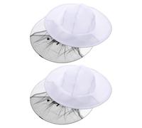 MALUGOGO Sombrero de Apicultor 2 Piezas Fácil de Poner y Quitar Velo Blanco Material de Gasa y Algodón Poliéster , Cuello Elástico para Alimentación de Abejas