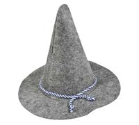 MALUGOGO Sombrero de Mago de Fieltro Gris para Disfraz de Espantapájaros, Diseño Distintivo, Resistente para Eventos Temáticos y Obras Teatrales de Adultos