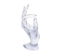 MALUGOGO Soporte de anillo de forma de mano, soporte de exhibición de anillo de 6.3 x 3.9 x 1.77 pulgadas, plástico, ligero, resistente a la deformación, soporte de exhibición de joyería creativa para