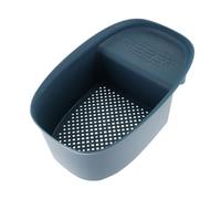 MALUGOGO Soporte de plástico para fregadero con cesta de drenaje para fregadero de cocina y lugares estrechos, fácil de ordenar y almacenar verduras y frutas con una organización eficiente de